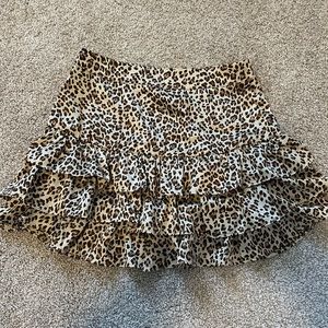 NWOT Cheetah Print Ruffle Mini Skirt Size Small - SHEIN